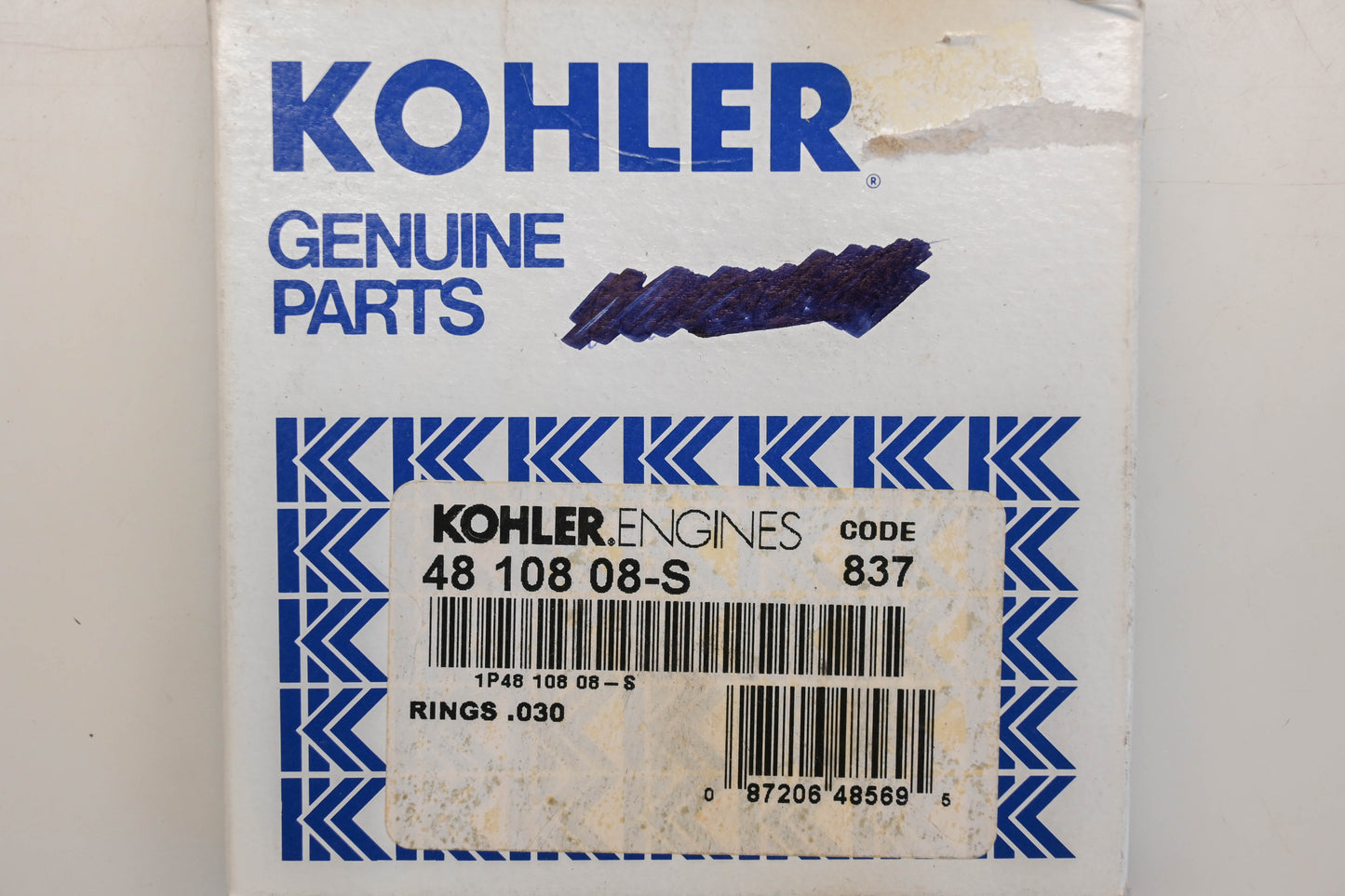 Kohler 48 108 08-S, 4810808S Piston Ring Kit NOS