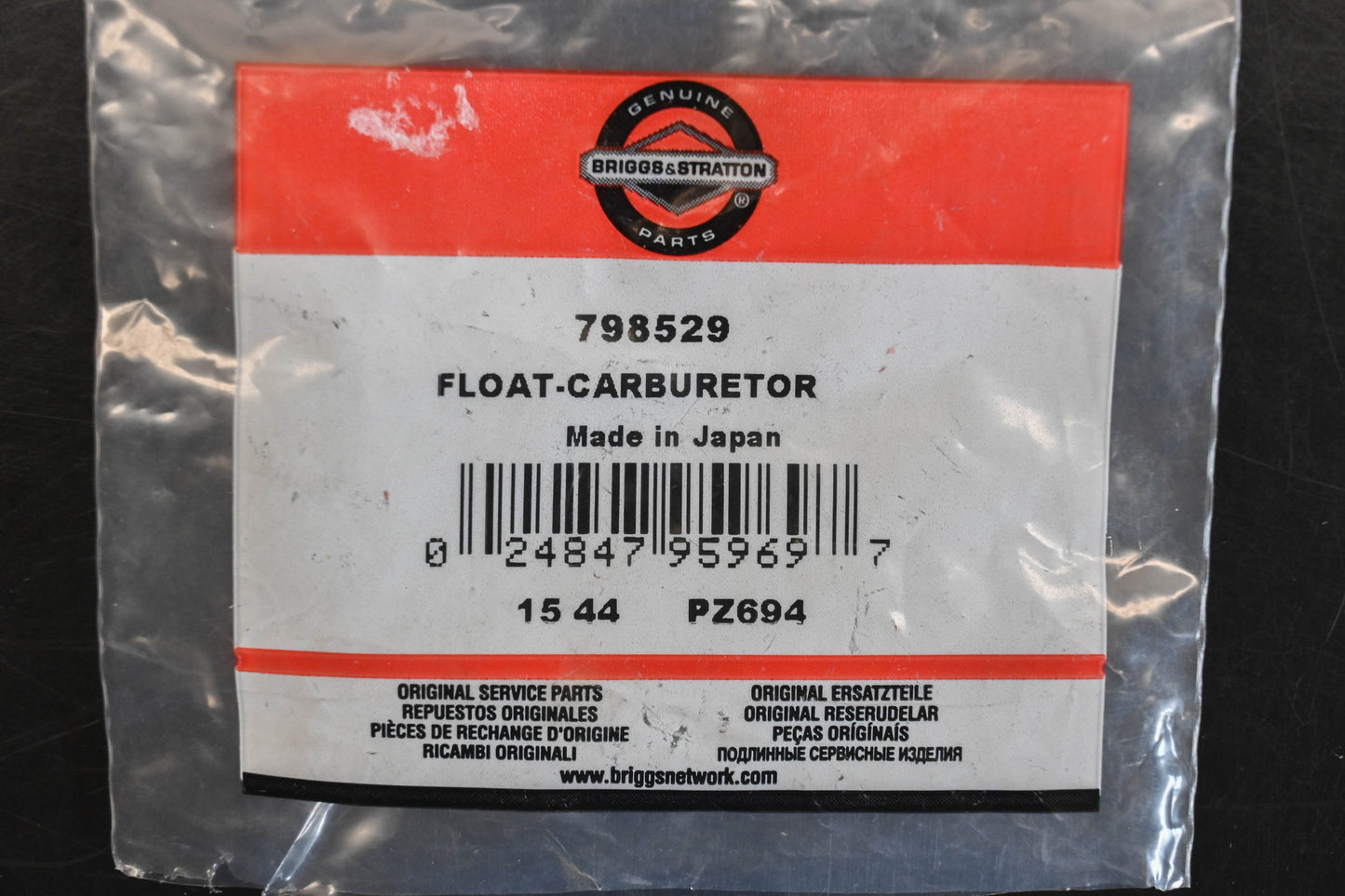 New OEM Briggs & Stratton 798529 Carburetor Float Kit NOS