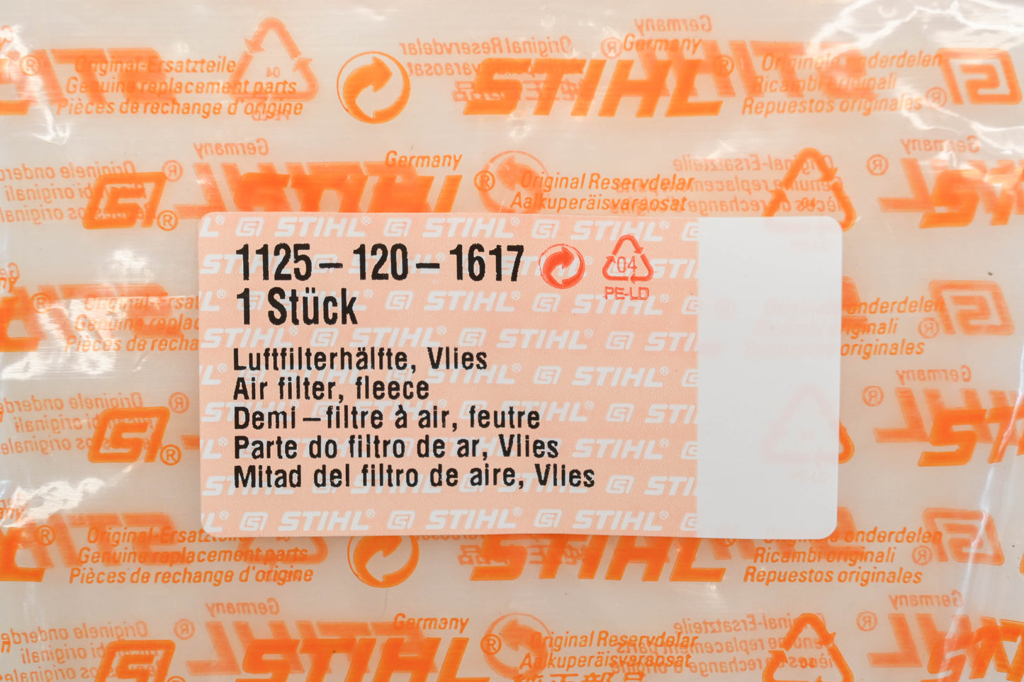 New OEM Stihl 1125-120-1617 Air Filter Kit NOS