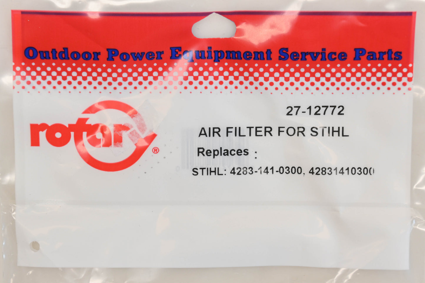 Rotary 27-12772, 4283-141-0300 Air Filter NOS