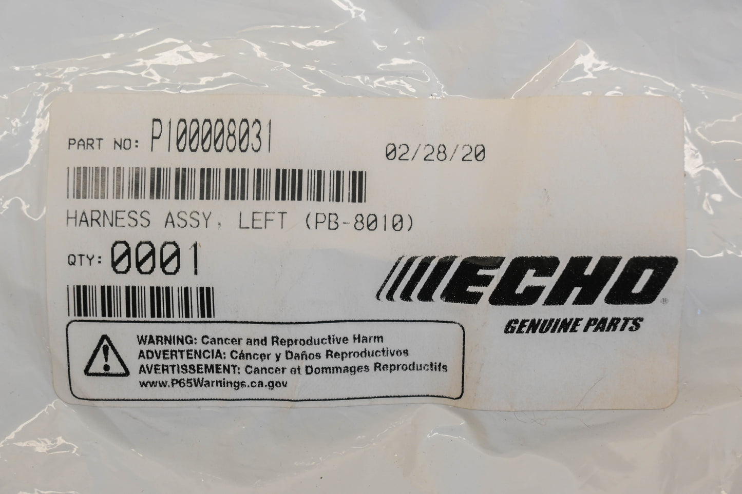 New OEM Echo P100008031 Left Harness Kit NOS