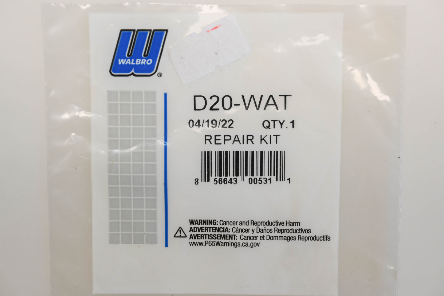 Walbro D20-WAT Carburetor Repair Kit NOS
