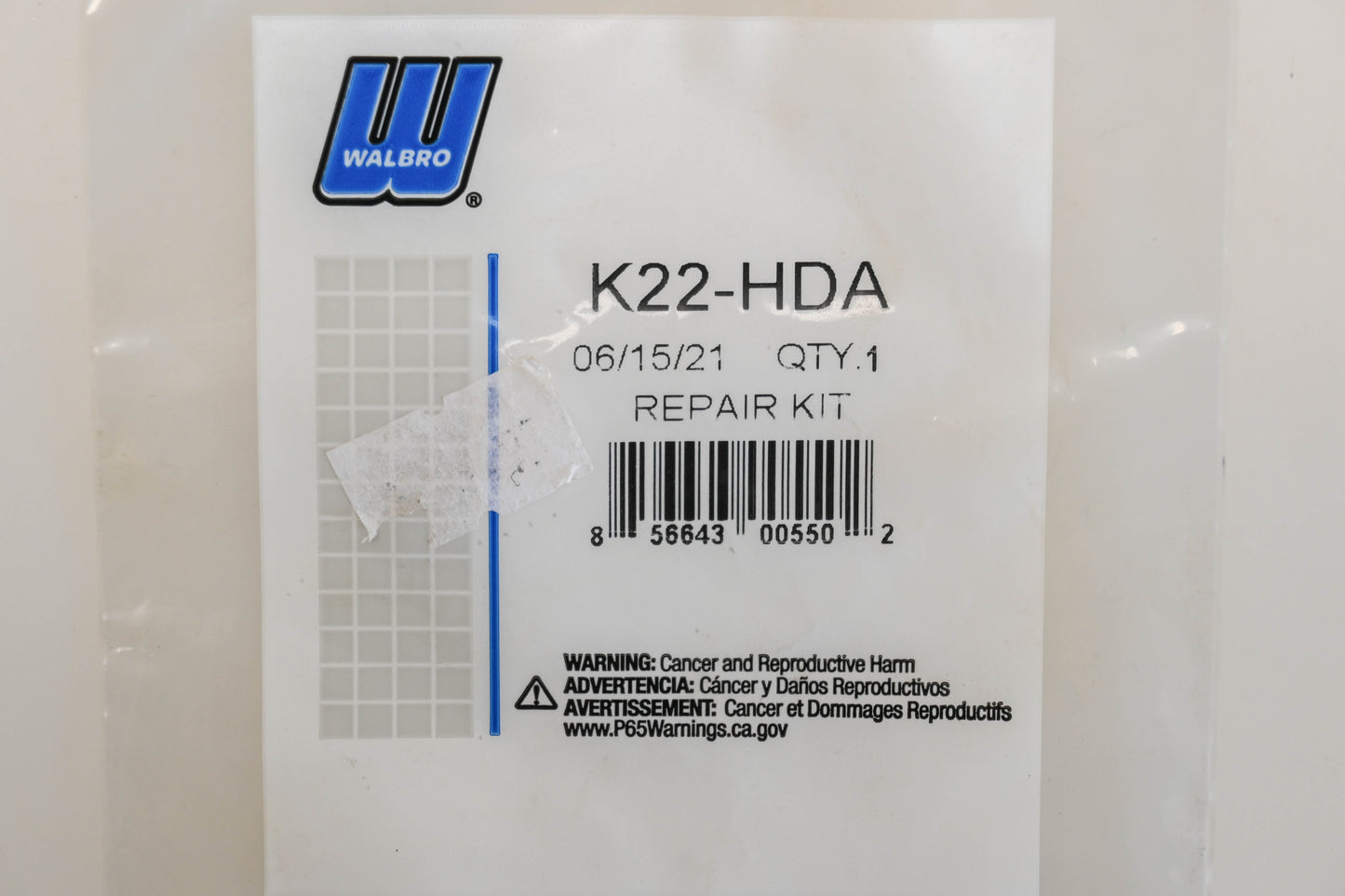 Walbro K22-HDA Carburetor Repair Kit NOS