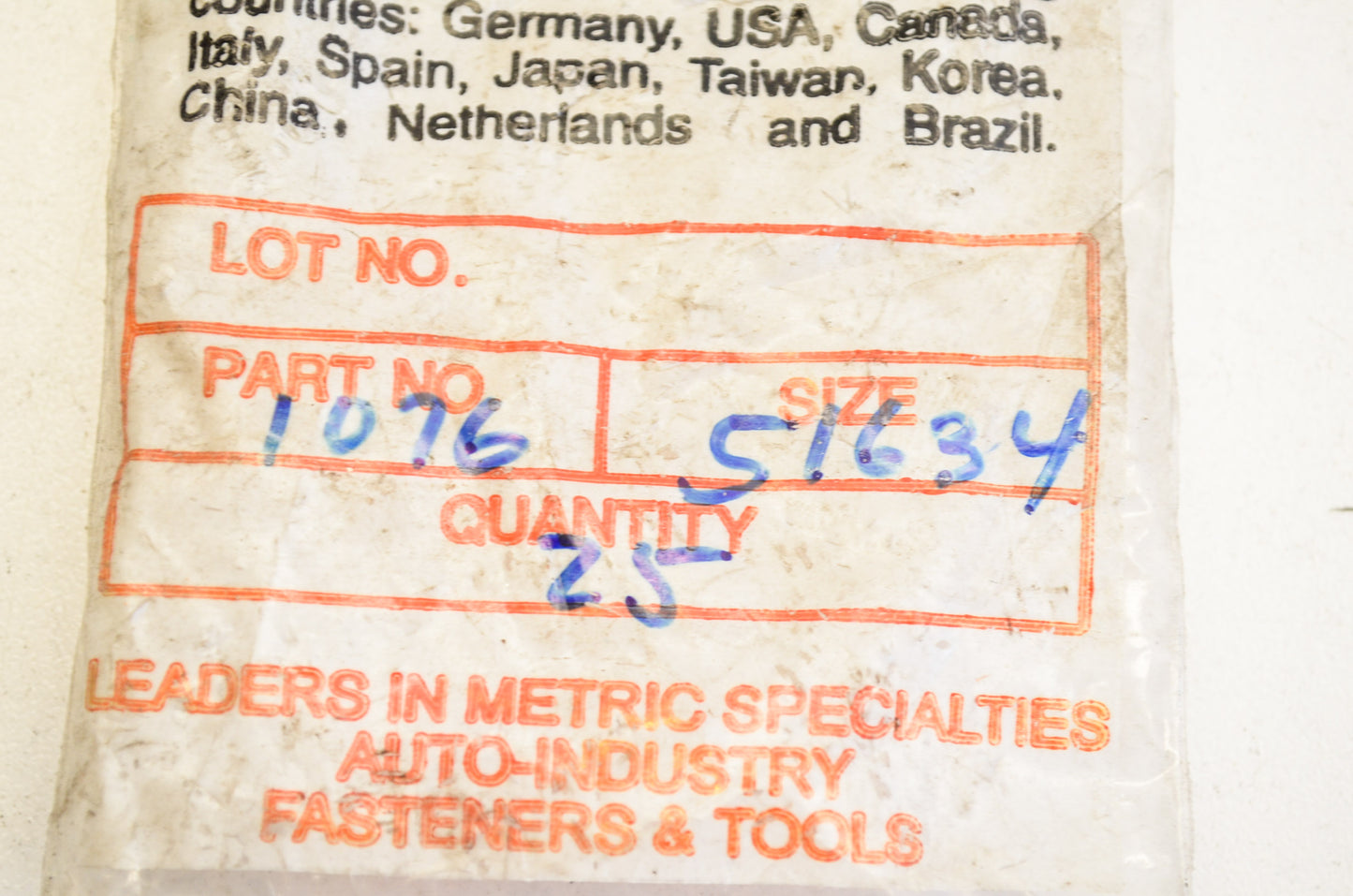 Wurth 107651634 Hex Head Bolt 5/16-18x3/4 Grade 8 Qty 25 NOS