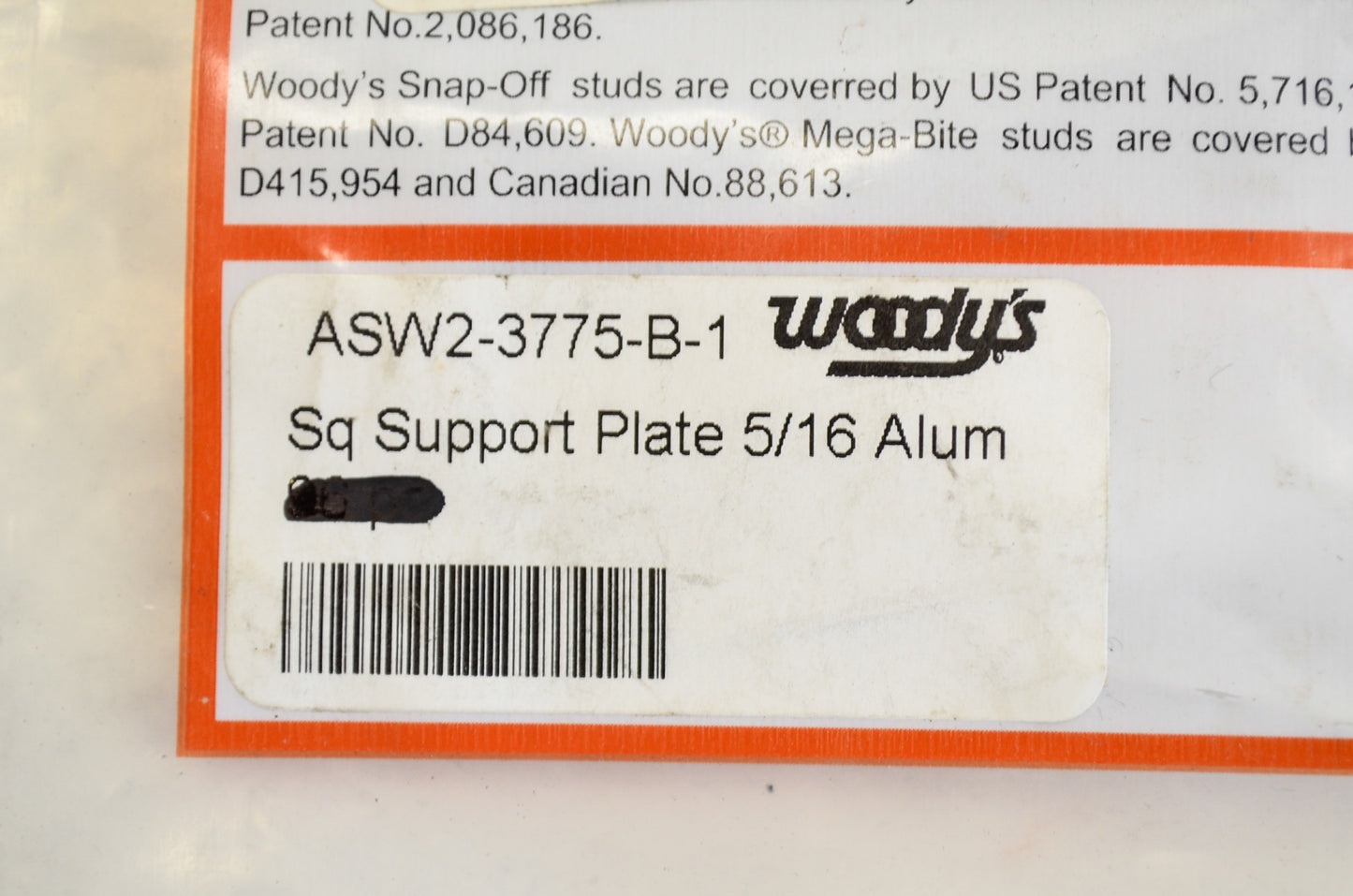 Woody's ASW2-3775-B-1 Square Support Plate 5/16 Qty 26 NOS