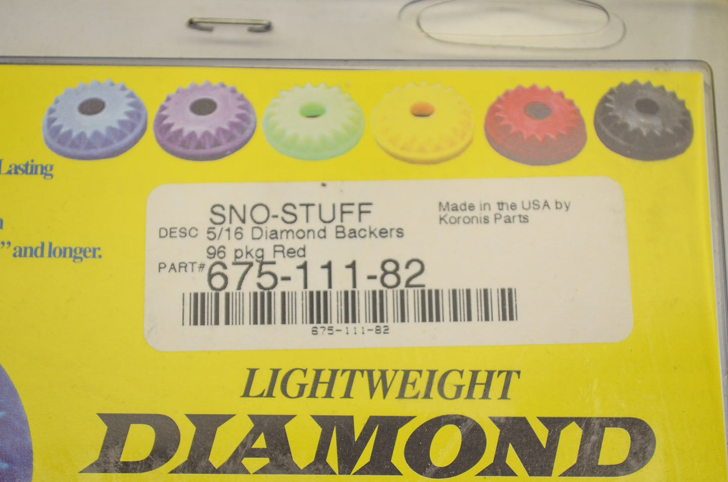 New Sno Stuff X-Calibur 5/16 Diamond Backer Plates Red QTY 96 NOS