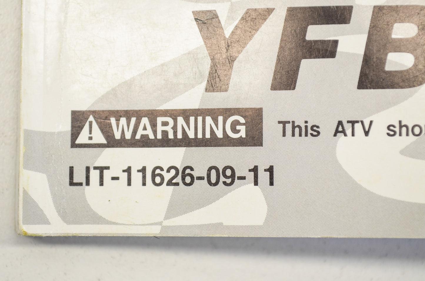 OEM Yamaha LIT-11626-09-11 YFB250FWF Owner's Manual NOS