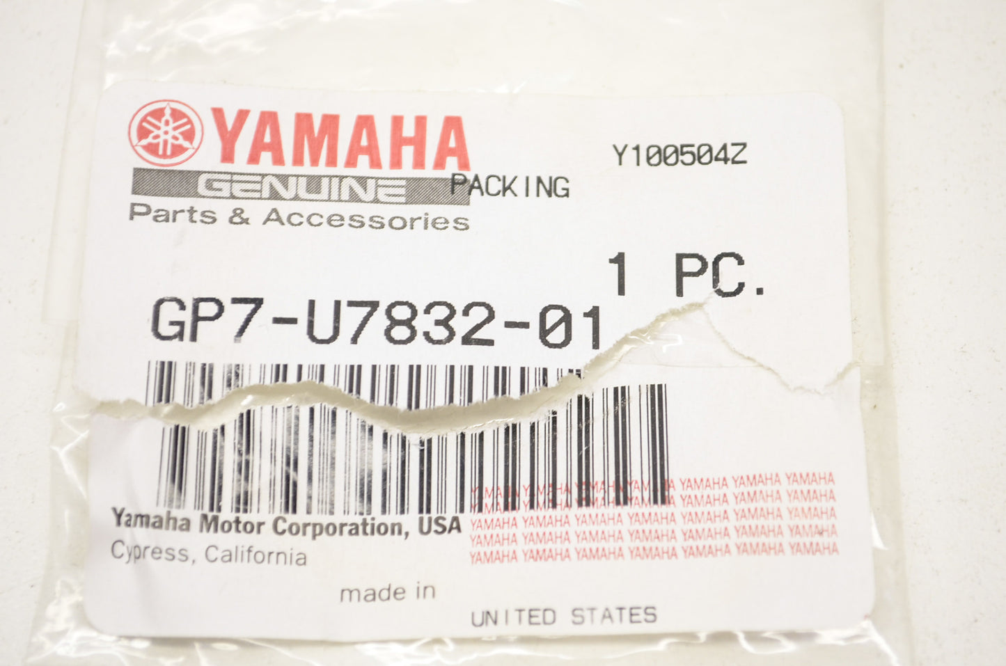 New OEM Yamaha GP7-U7832-01-00 Packing NOS