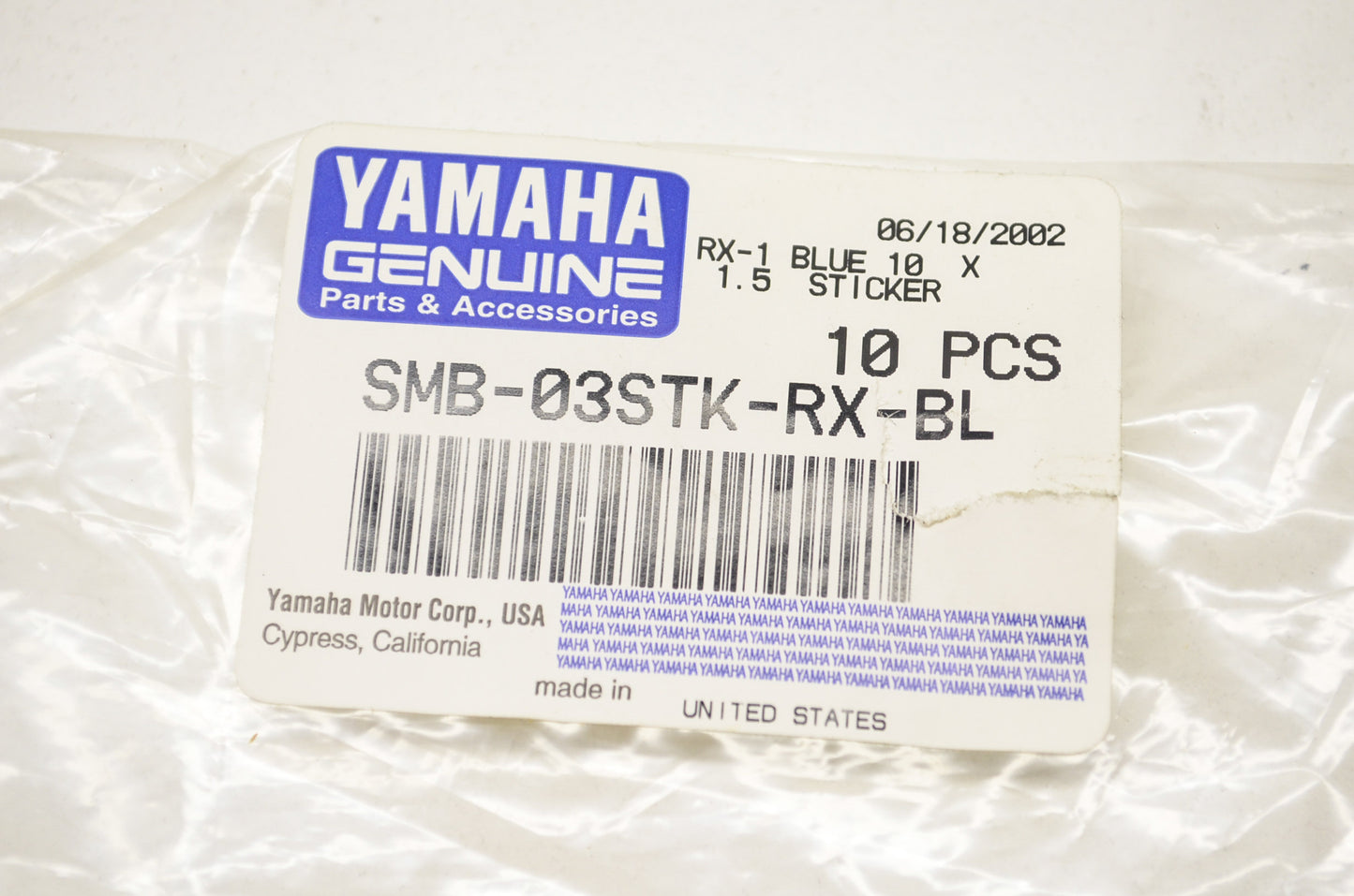 Blue RX-1 Sticker NOS