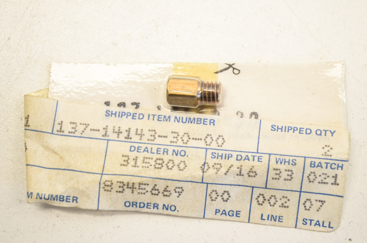 OEM Yamaha 137-14143-30-00 Main Jet #150