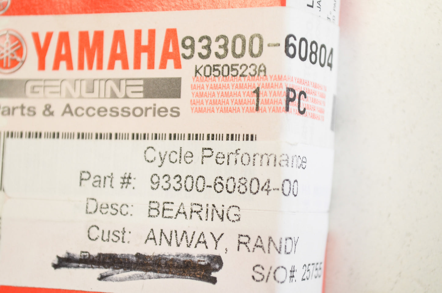 OEM Yamaha 93300-60804-00 Bearing