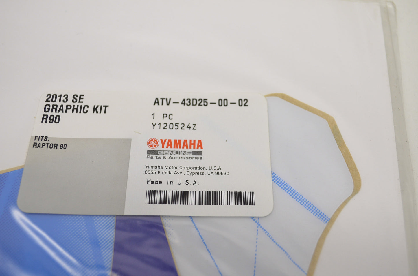 OEM Yamaha ATV-43D25-00-02 Graphics Kit 2013 NOS
