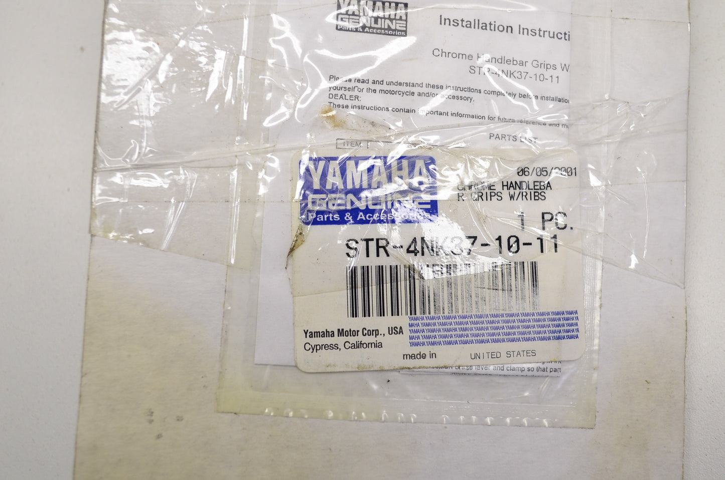OEM Yamaha STR-4NK37-10-11 Chrome Handlebar Grip NOS