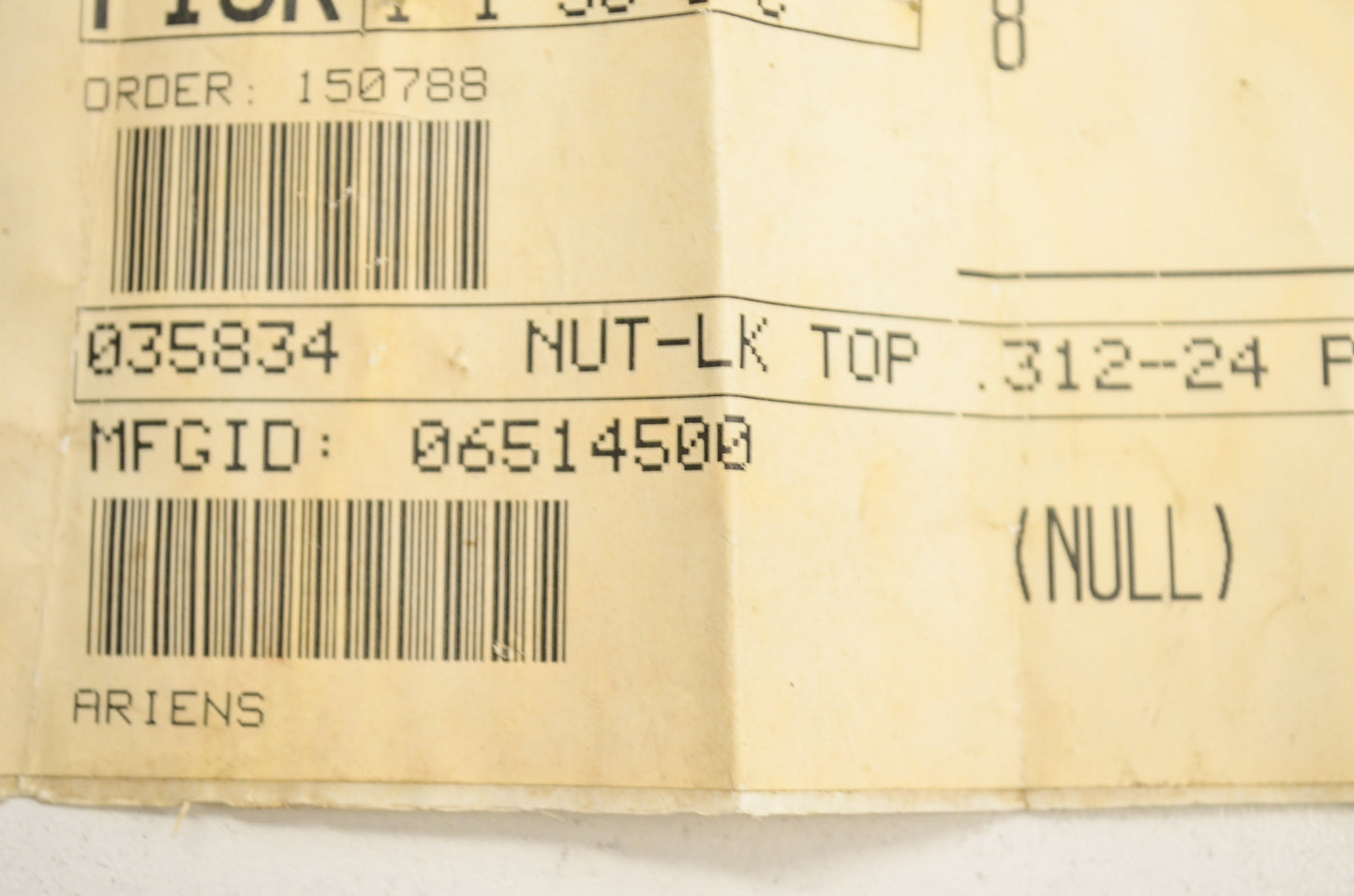 Gravely 035834, 06514500 Lock Top Nut .312-24 Qty 4 NOS
