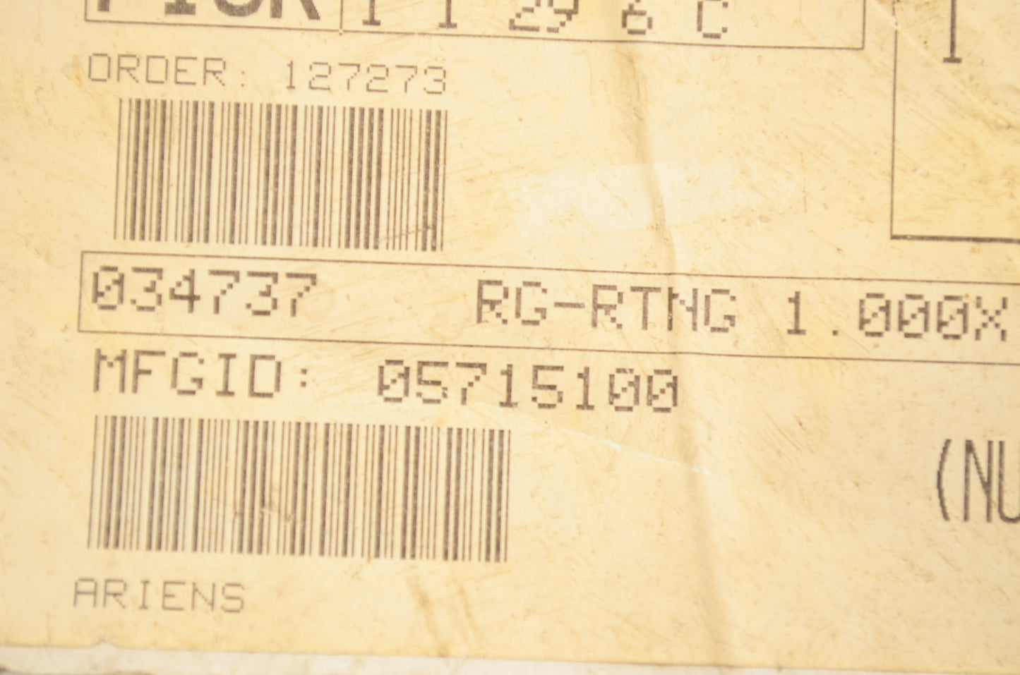 Gravely 034737, 05715100 Ariens Retaining Ring 1.000x.748 Qty 3 NOS