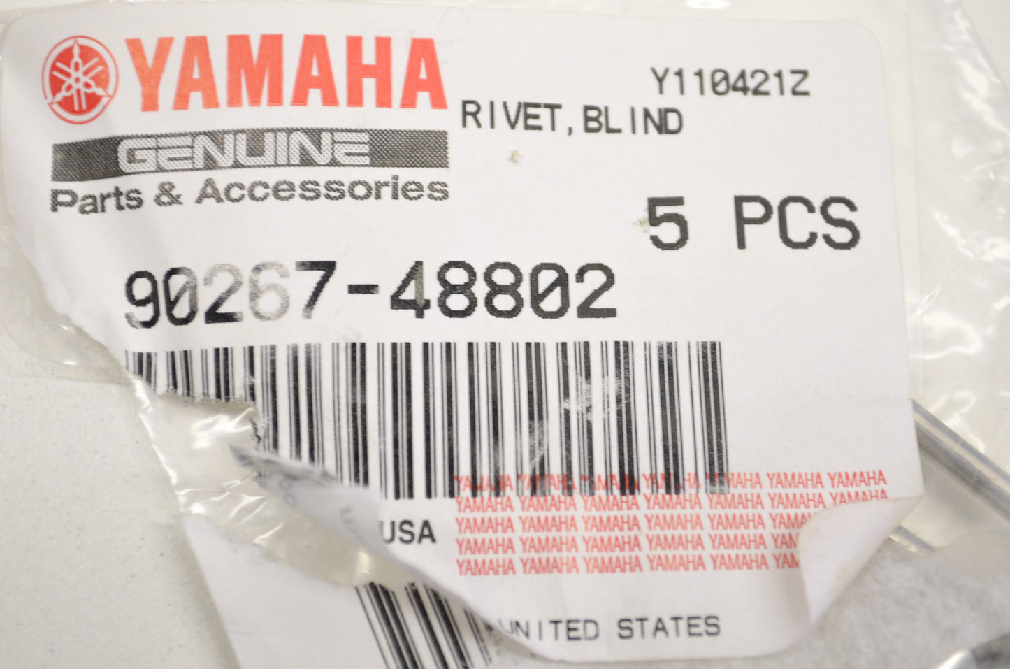 OEM Yamaha 90267-48802-00 Blind Rivet Qty 3 NOS