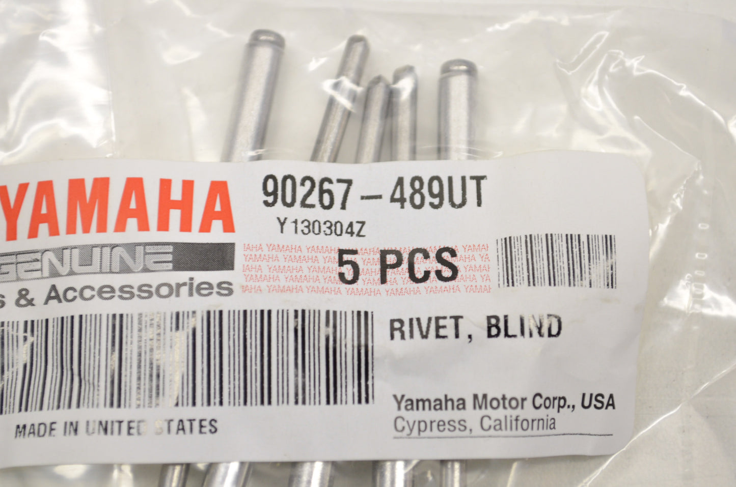 OEM Yamaha 90267-489UT-00 Blind Rivet Qty 5 NOS