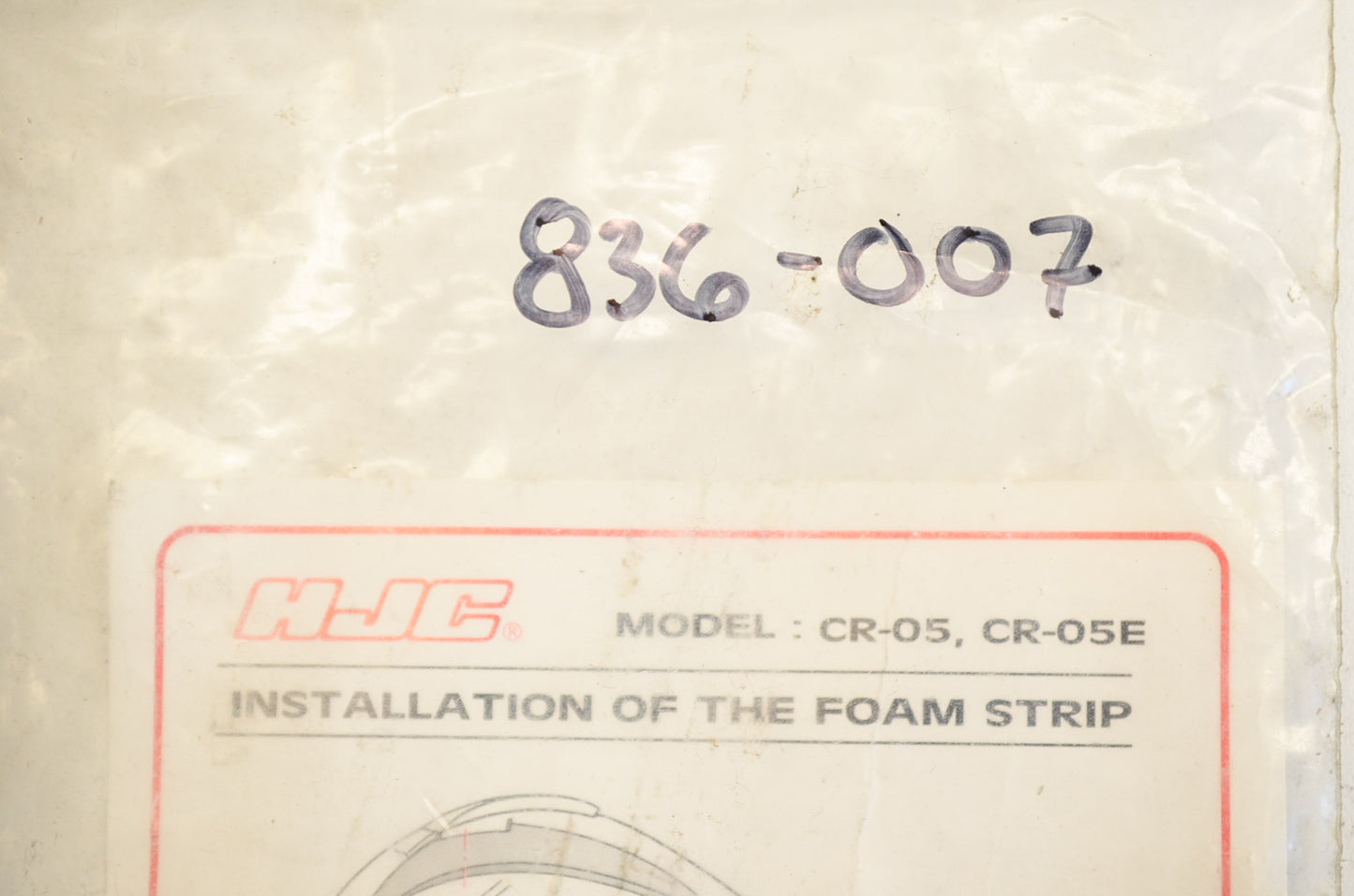 HJC 836-007 Double Lens Foam Strip NOS