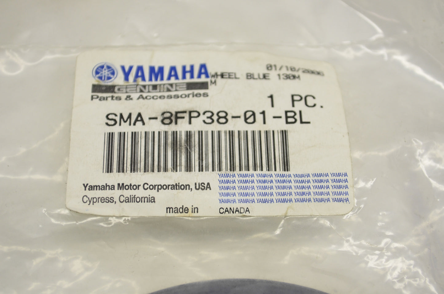 OEM Yamaha SMA-8FP38-01-BL Blue Wheel 130mm NOS