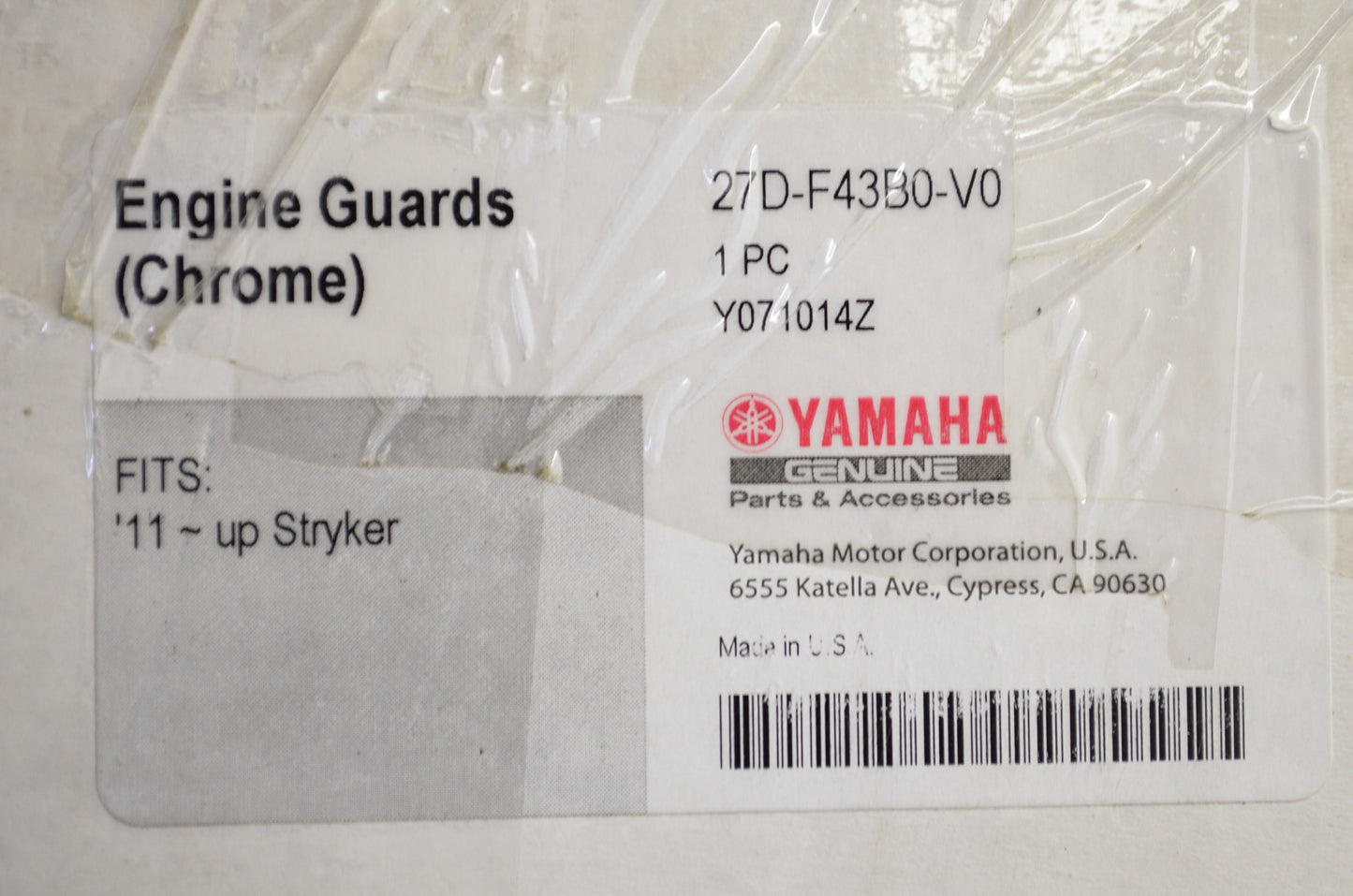 NEW OEM Yamaha Chrome Engine Guard Kit Stryker NOS