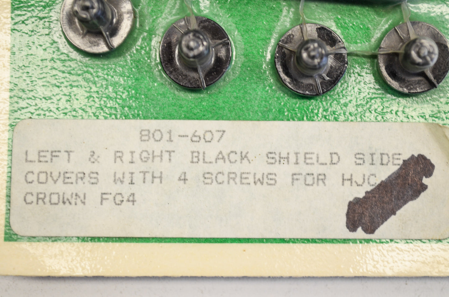Black Helmet Shield Side Cover Kit HJC Crown FG4 NOS