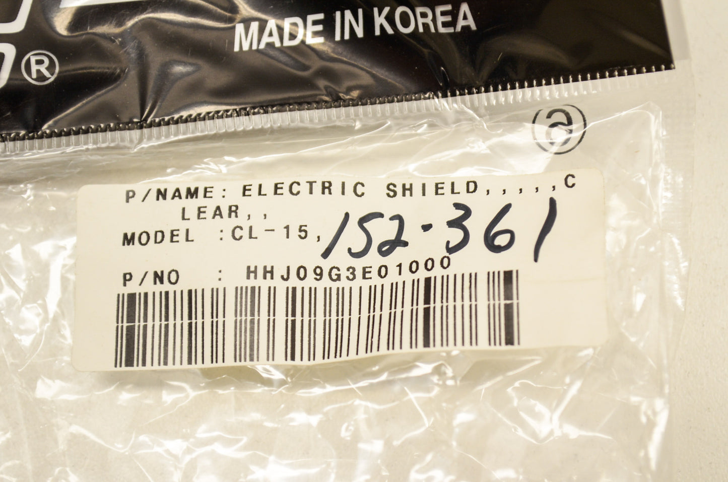HJ-09D Electric Double Lens Shield Clear CL-15 NOS