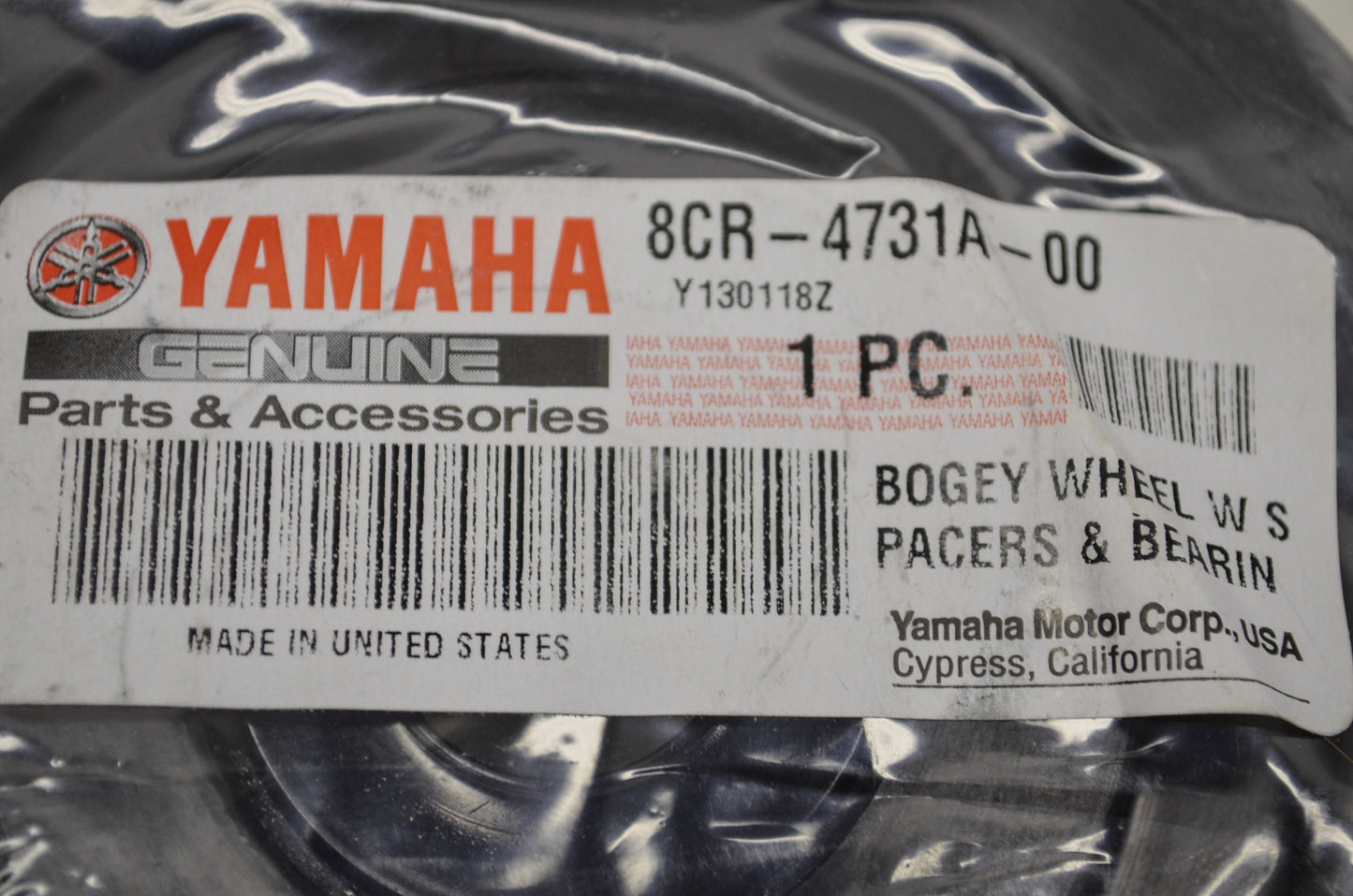 New OEM Yamaha 8CR-4731A-00-00 Bogey Wheel Black NOS