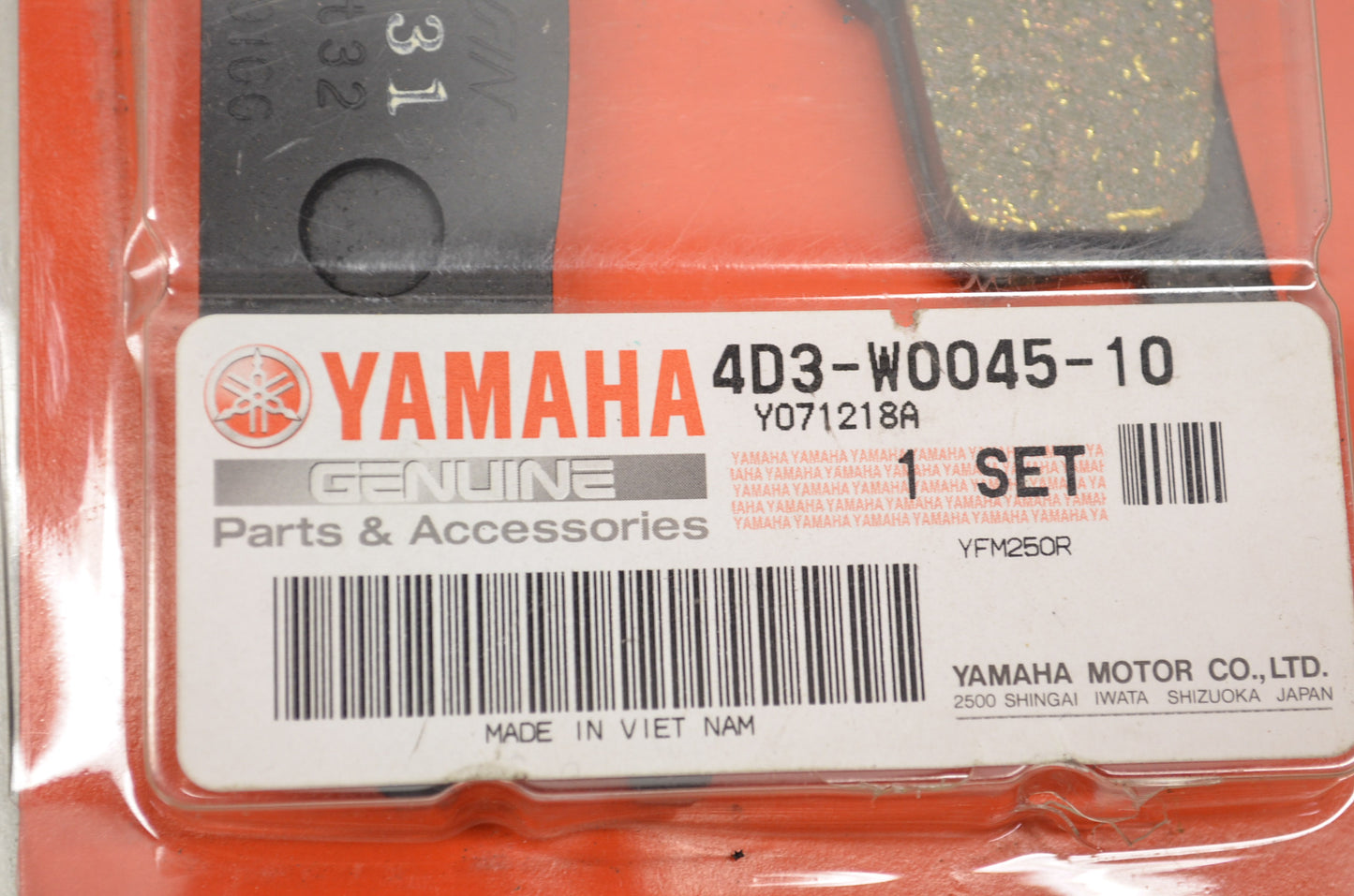 New OEM Yamaha 4D3-W0045-10-00 Brake Pad Kit NOS