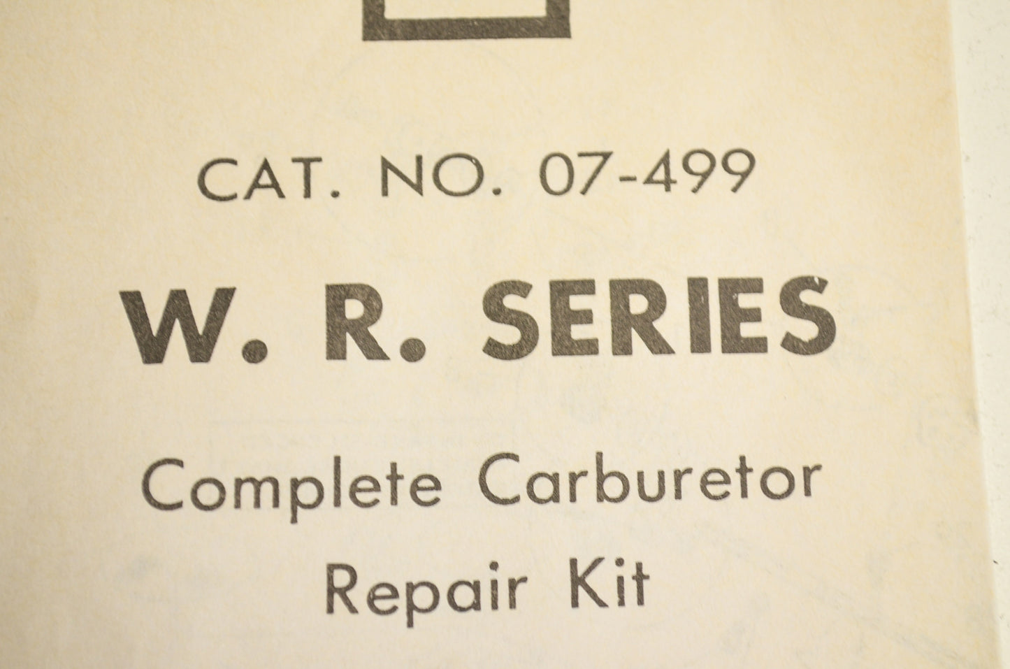 New LLP 07-499, LP07499 Walbro WR Series Carburetor Rebuild Kit NOS