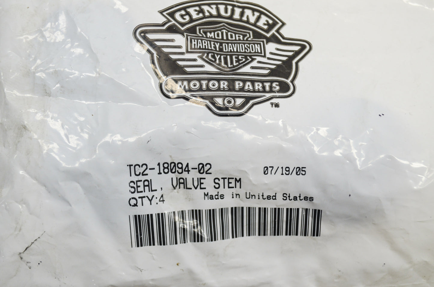 OEM Harley-Davidson 18094-02 Valve Seal Qty 4 NOS