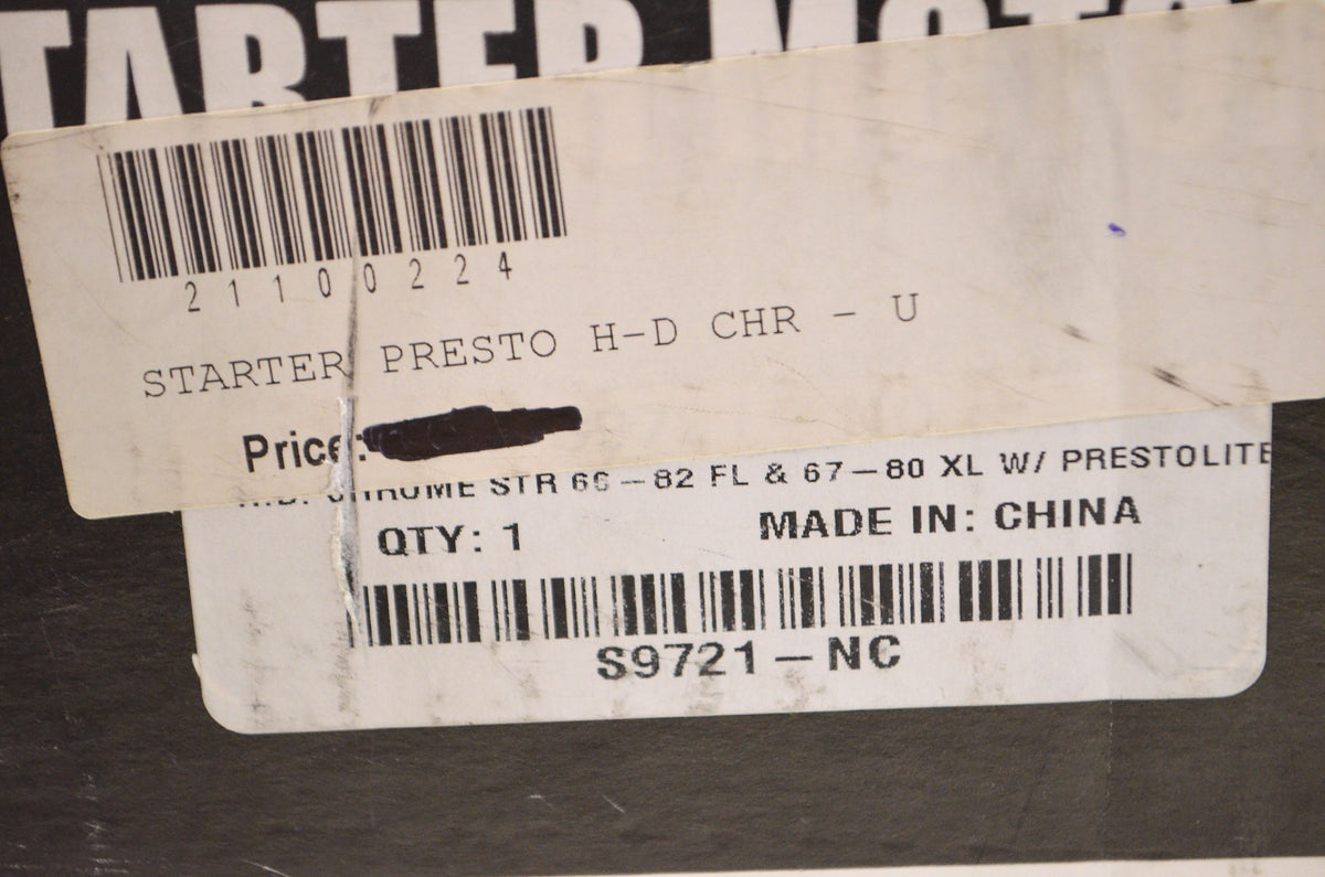 Drag Specialties S9721-NC, 21100224 Chrome HD Starter Motor 66-82 FL 67-80 XL W/