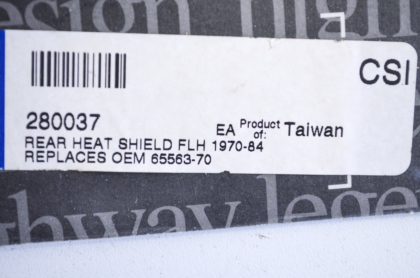 Chrome Specialties 280037, 65563-70 Rear Heat Shield 70-84 FLH NOS