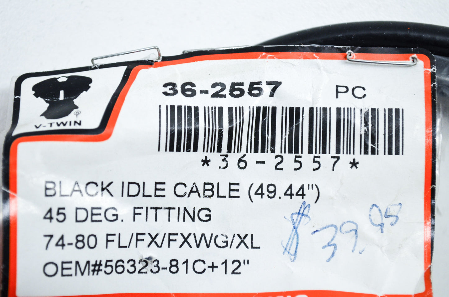 V-Twin 36-2557 Vinyl Idle Cable FX FLH FXST FLST FXR XL NOS