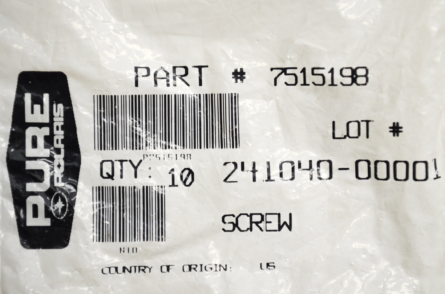 New OEM Polaris Screws QTY 2 Virage Genesis Hurricane SLX SLT Freedom NOS
