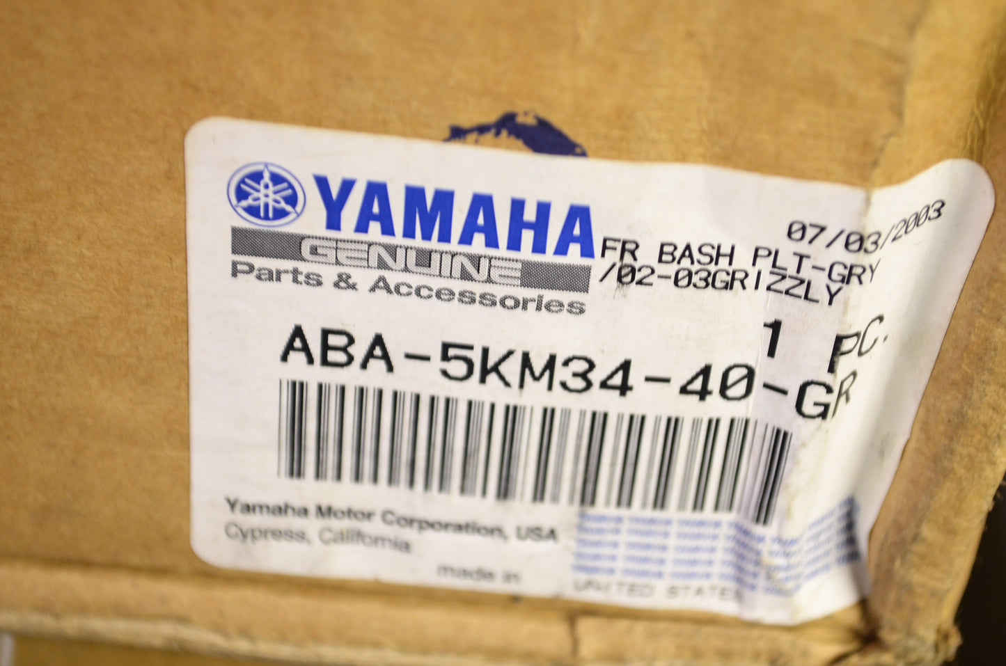 Front Bash Plate NOS