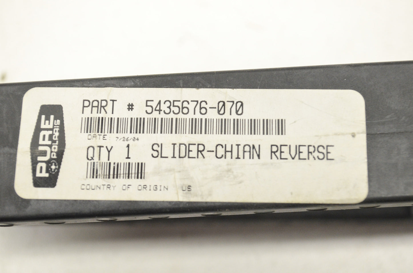 OEM Polaris 5435676-070 Black Reverse Chain Slider NOS