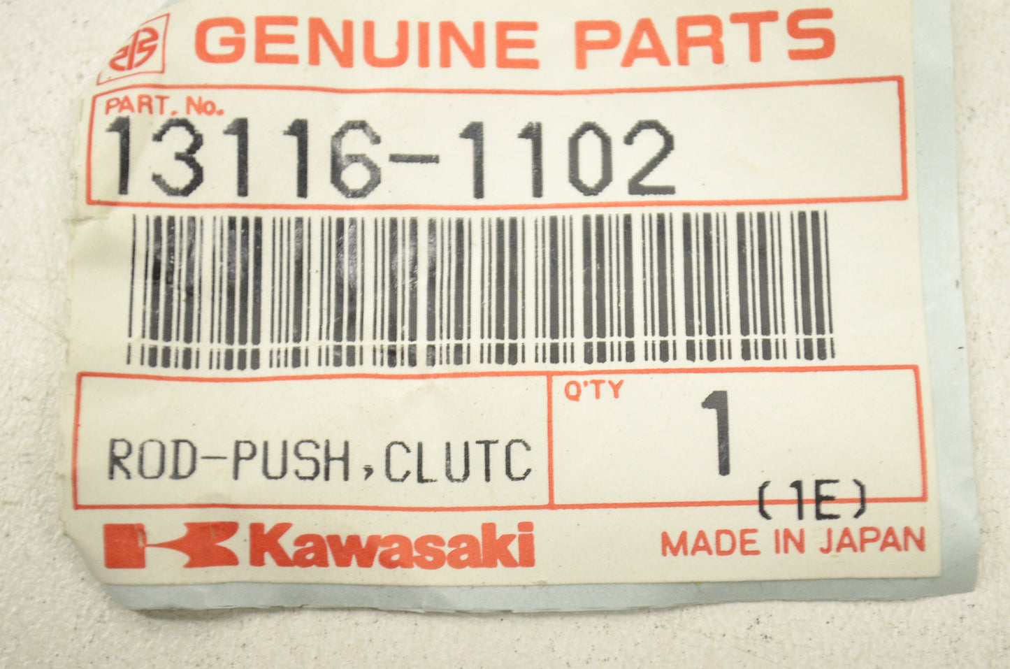 OEM Kawasaki 13116-1102 Clutch Push Rod NOS