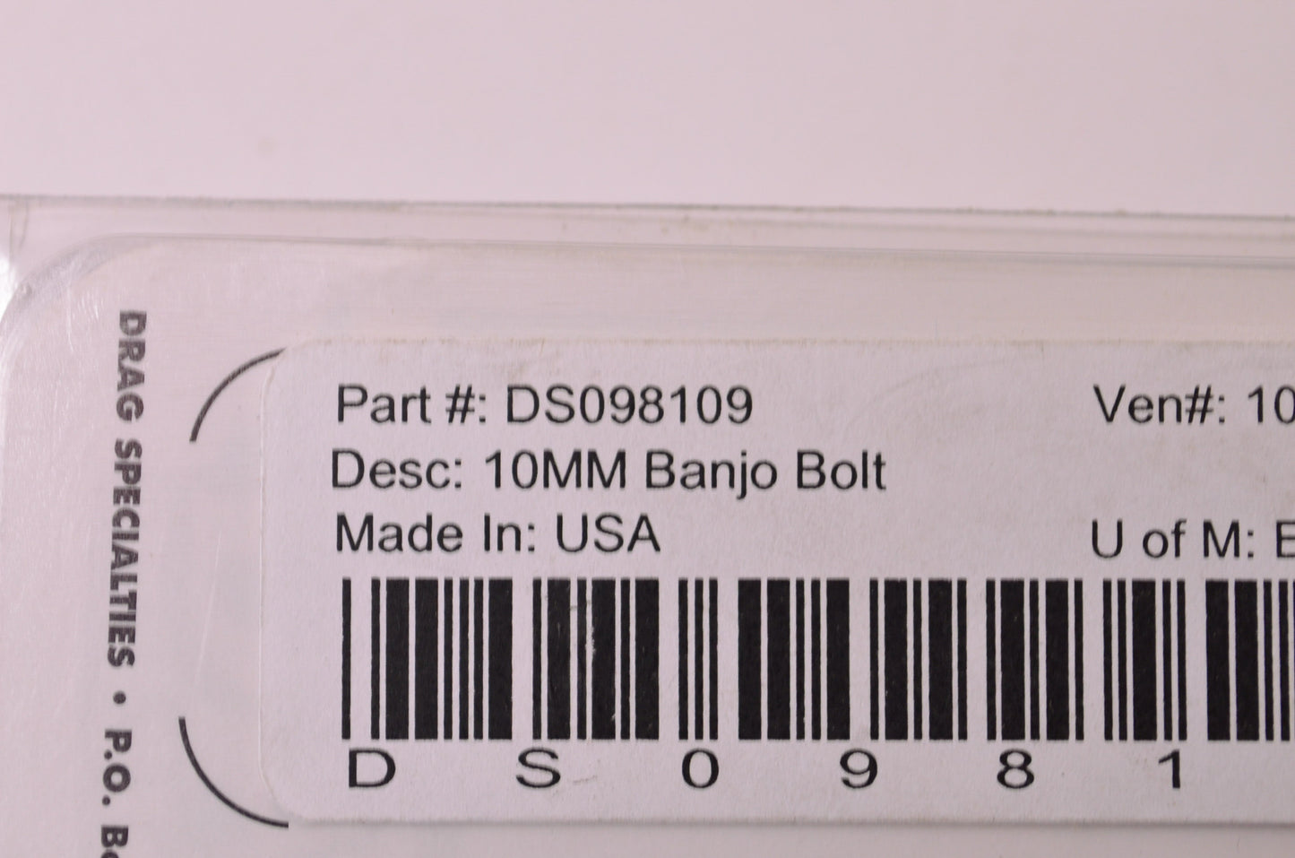 New Drag Specialties 10mm Banjo Bolt NOS