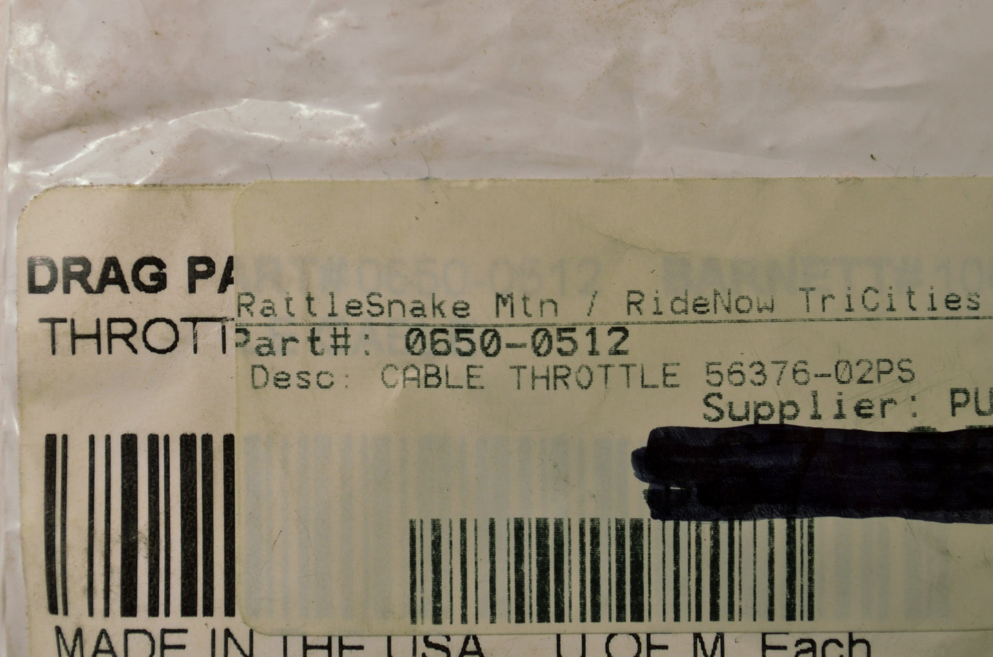 Drag Specialties 0650-0512 Throttle Cable NOS