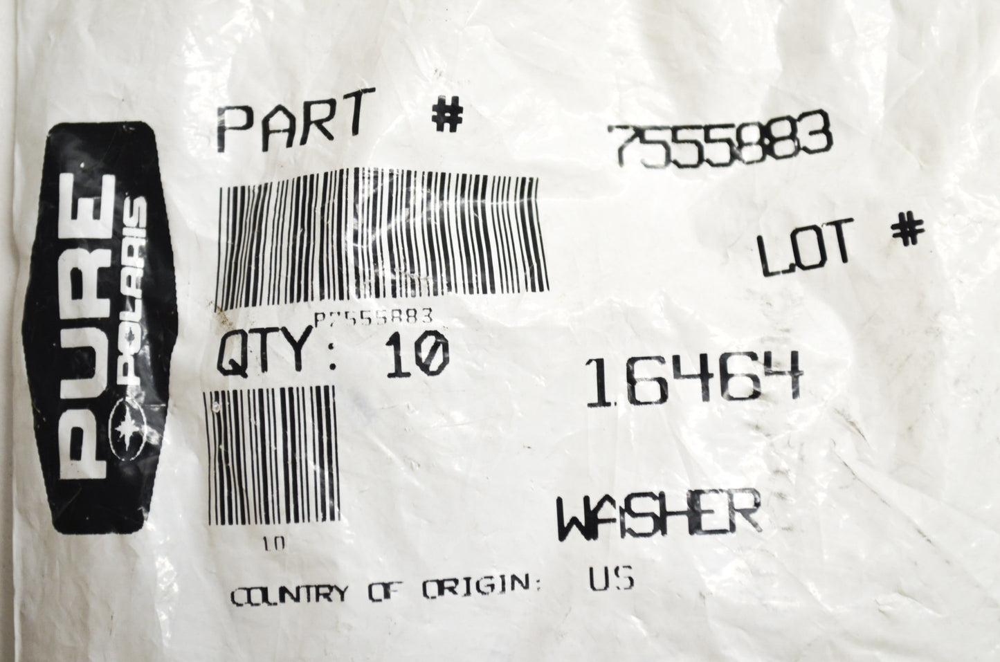 OEM Polaris 7555883 Washer Qty 4