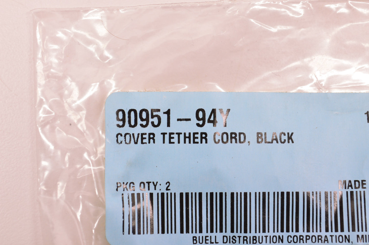 Black Cover Tether Cord Qty 2 NOS