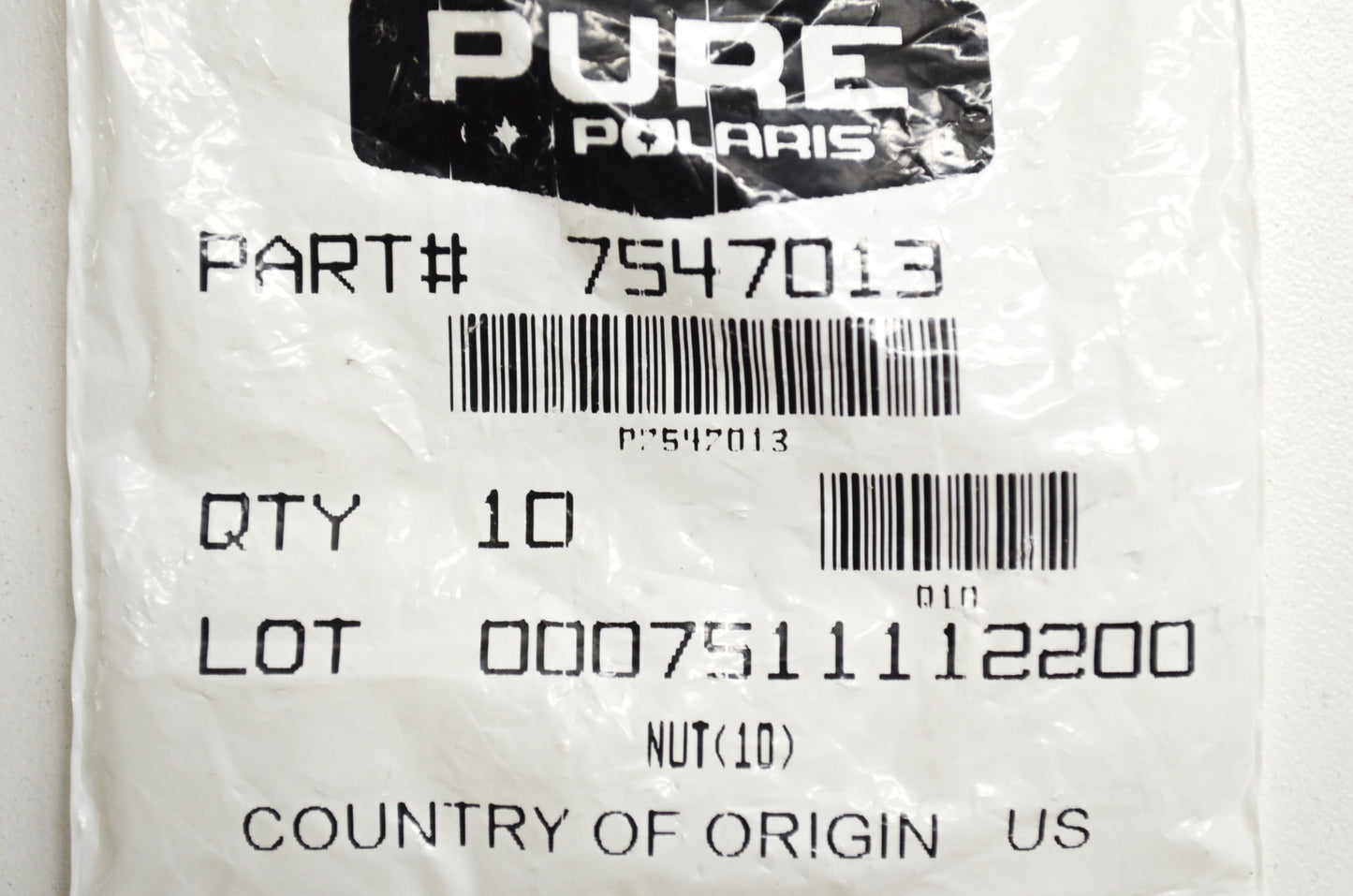 OEM Polaris 7547013 Nut Qty 5 NOS
