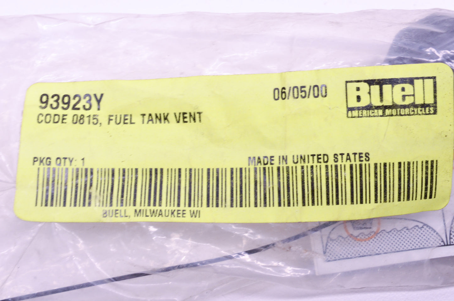 New OEM Buell Fuel Tank Vent NOS