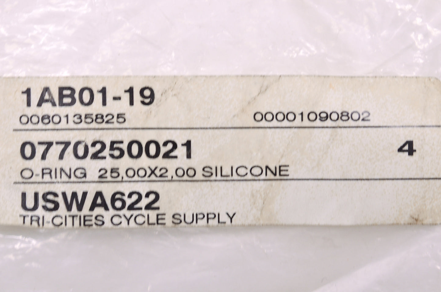OEM KTM 770250021 O-Ring 25.00X2.00 Silicone Qty 2 NOS