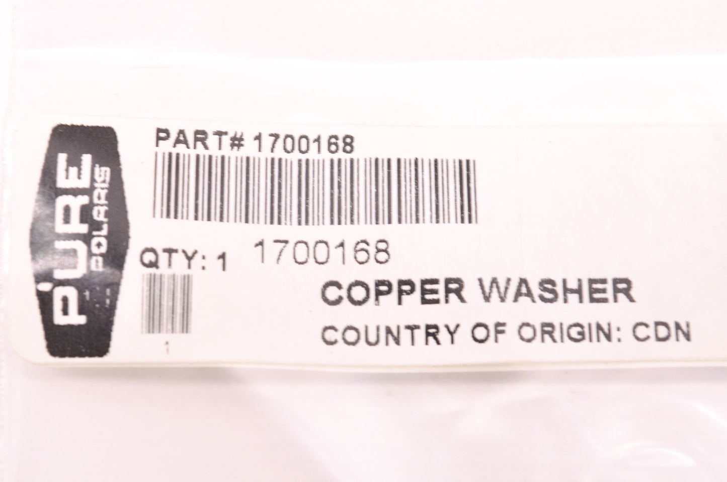 OEM Polaris 1700168 Copper Washer NOS