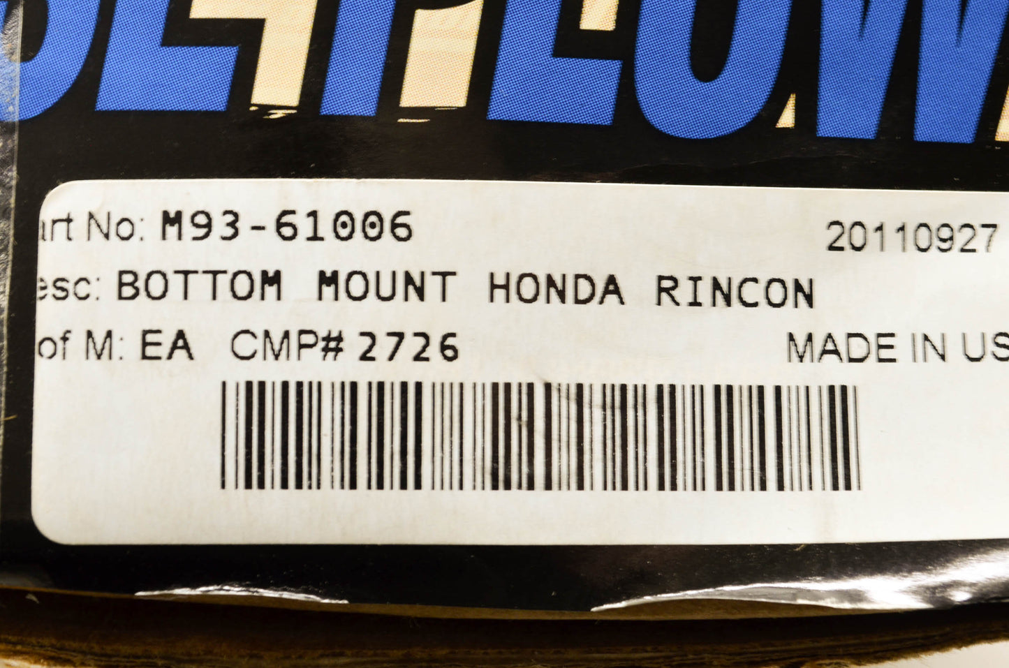 New Moose Plow Bottom Mount Honda Rincon NOS