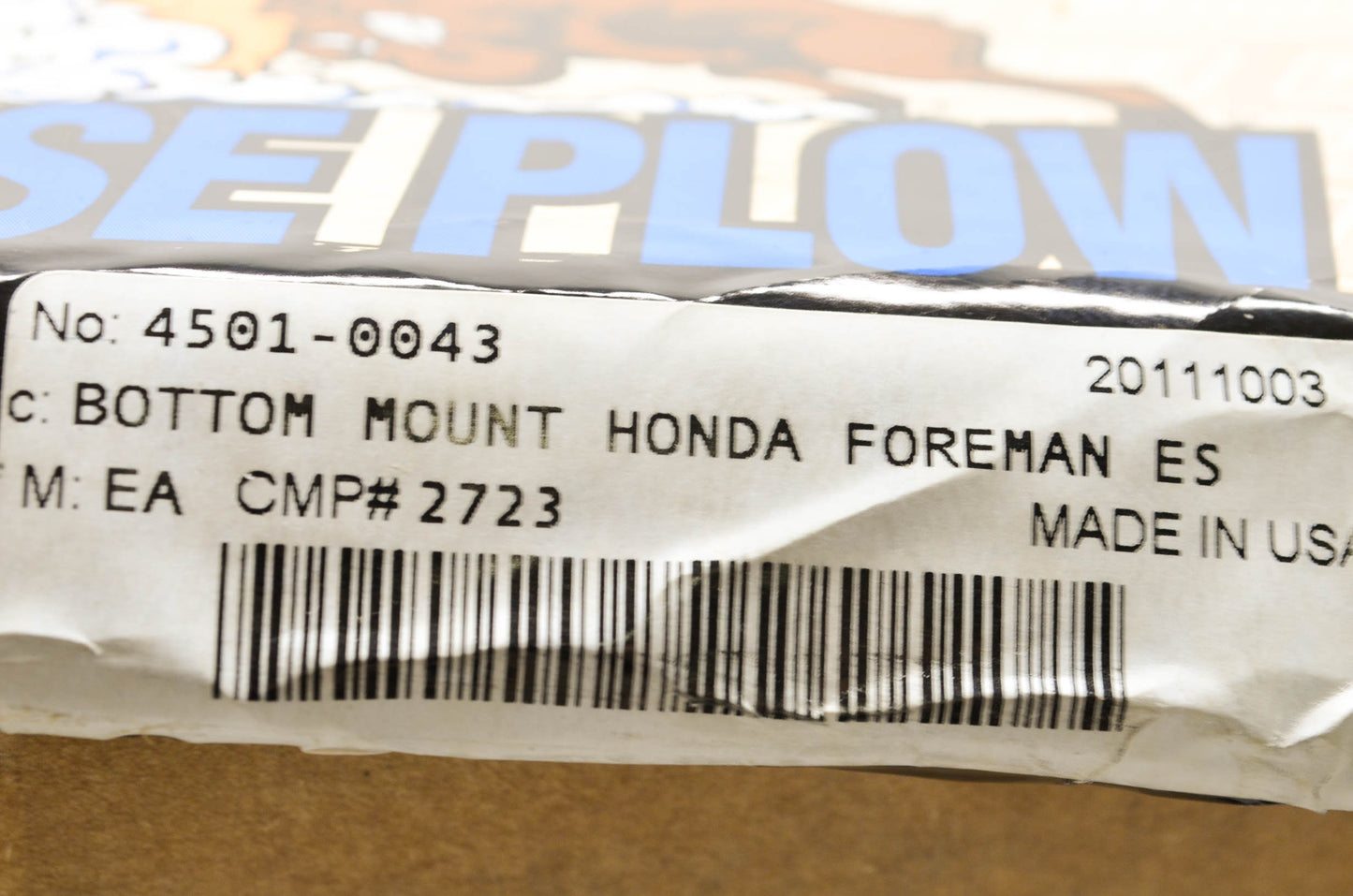 New Moose Plow Bottom Mount Honda Foreman ES NOS