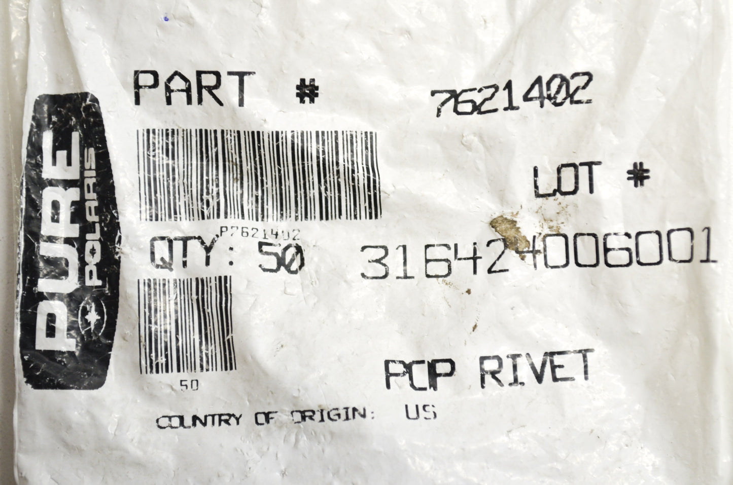 OEM Polaris 7621402 Pop Rivet Qty 4