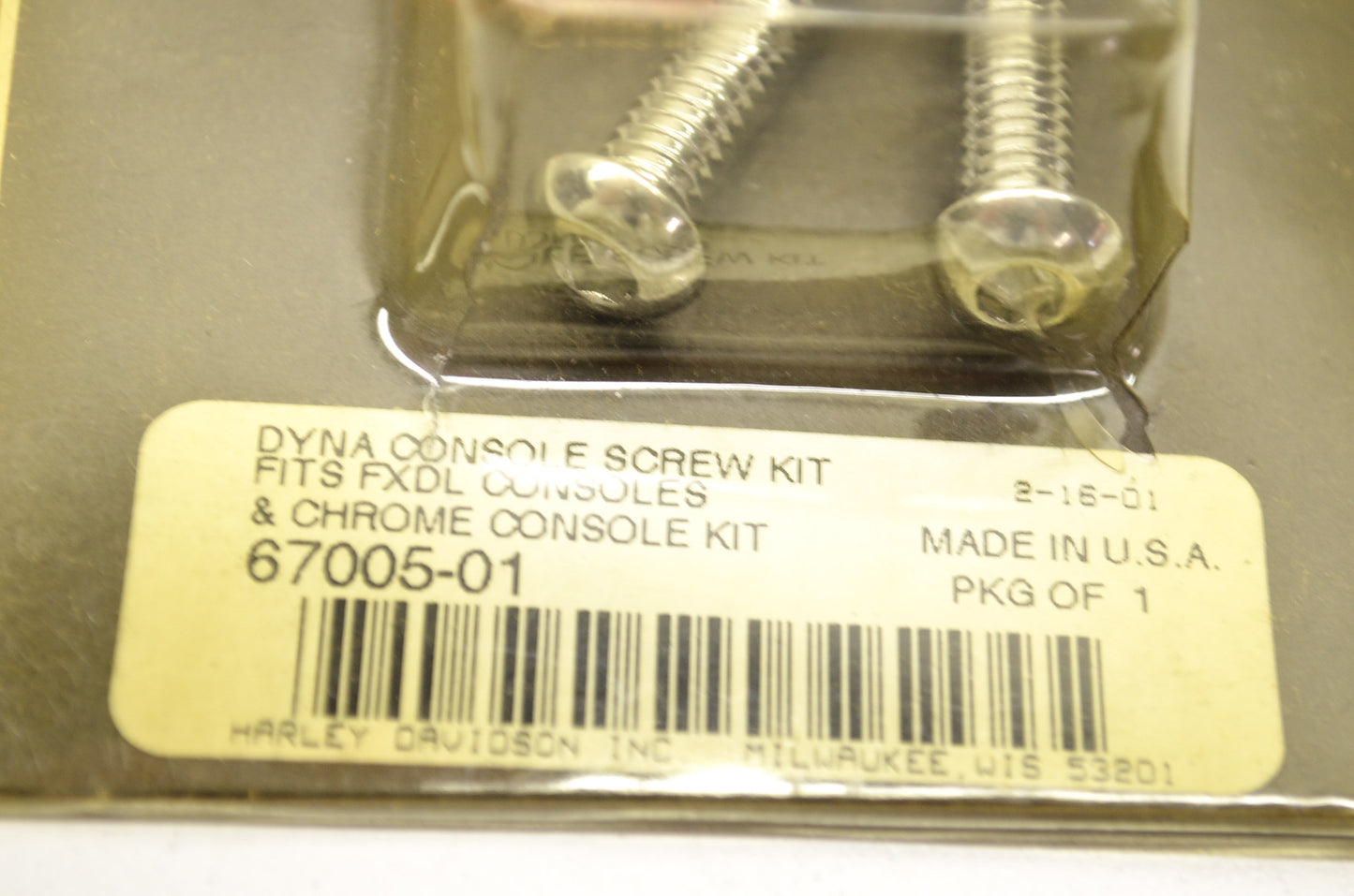 OEM Harley-Davidson 67005-01 Console Screw Kit NOS