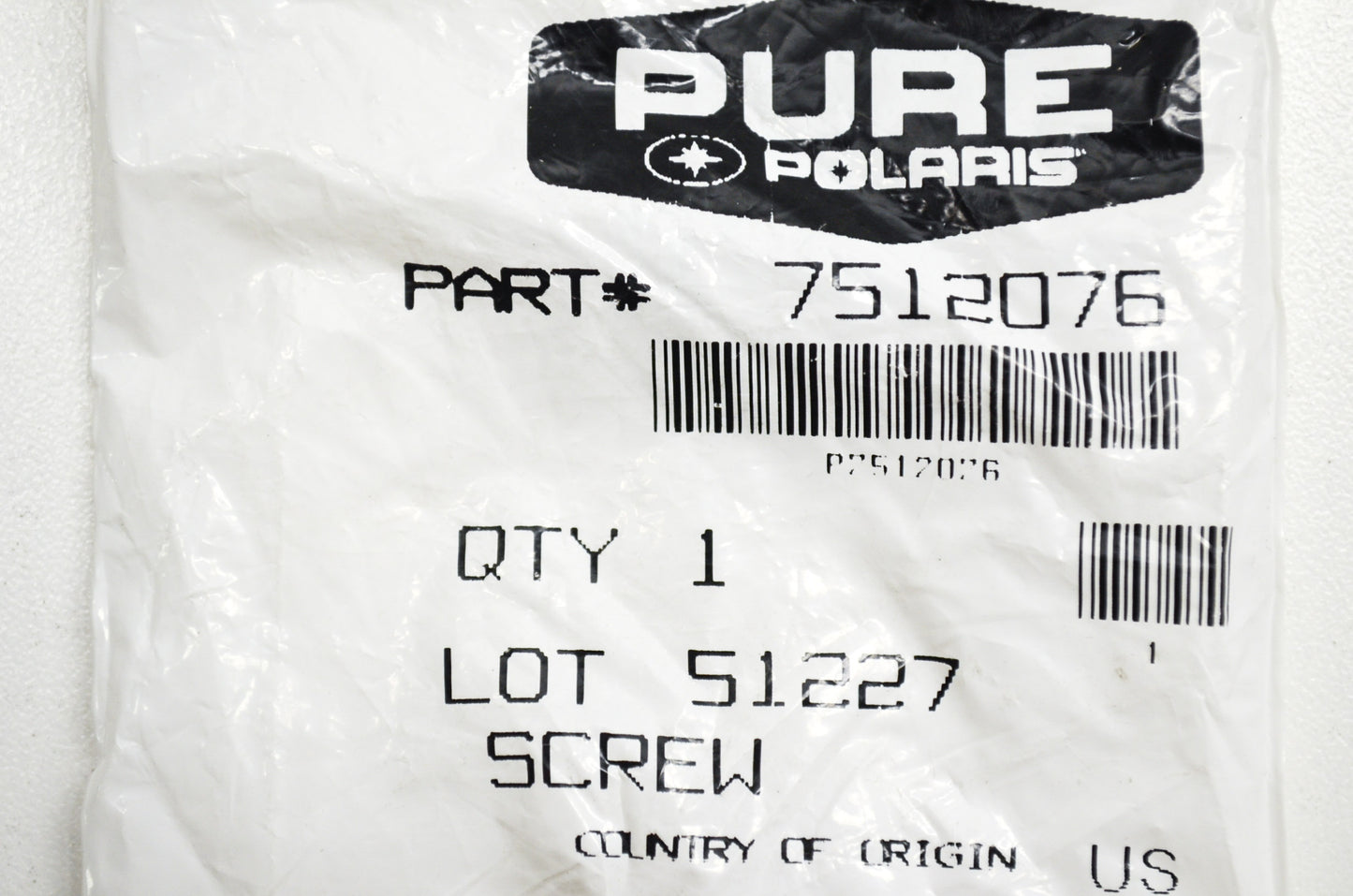 OEM Polaris 7512076 Screw Qty 7 NOS
